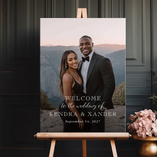 Photo wedding welcome sign, photo welcome poster