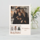 Photo Western Howdy Cowboy Christmas Feestdagenkaart (Staand voorkant)