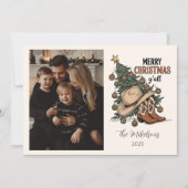 Photo Western Merry Christmas Y’all Feestdagenkaart (Voorkant)