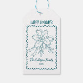 Photo Whimsical Quirky Doodle Holiday Cadeaulabel (Achterkant)