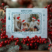 Photo Whimsical Quirky Doodle Holiday Feestdagenkaart