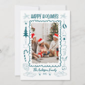 Photo Whimsical Quirky Doodle Holiday Feestdagenkaart (Voorkant)