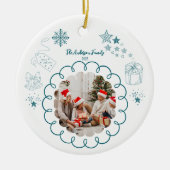 Photo Whimsical Quirky Doodle Holiday Keramisch Ornament (Voorkant)