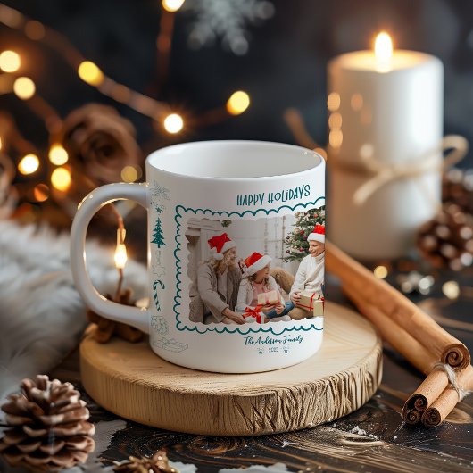 Photo Whimsical Quirky Doodle Holiday Koffiemok