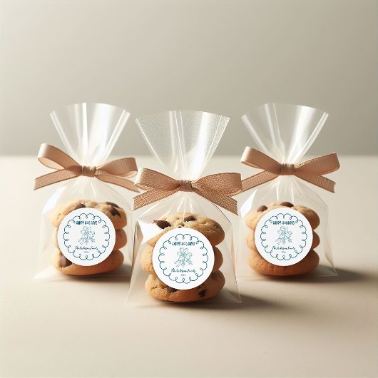 Photo Whimsical Quirky Doodle Holiday Ronde Sticker