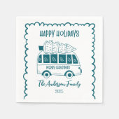 Photo Whimsical Quirky Doodle Holiday Servet (Voorkant)