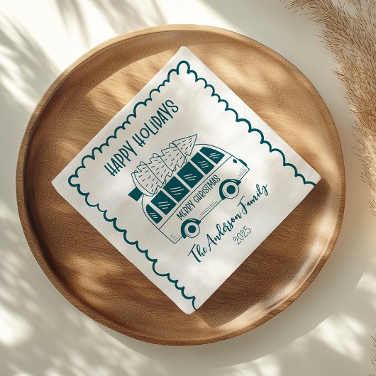 Photo Whimsical Quirky Doodle Holiday Servet