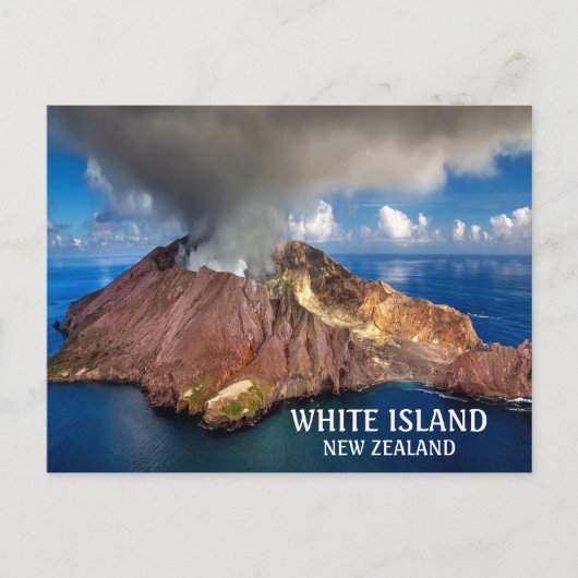 Photo White Island Volcano New Zealand Briefkaart (Voorkant)
