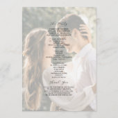 Photo Wildflower Minimalist Wedding Programmakaart (Achterkant)