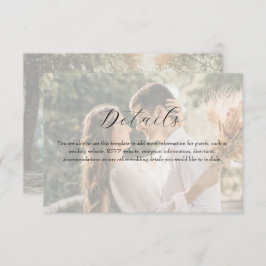 Photo Wildflower Wedding Details Informatiekaartje