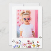 Photo Wildflower Young Wild Three 3rd Birthday Kaart (Achterkant)