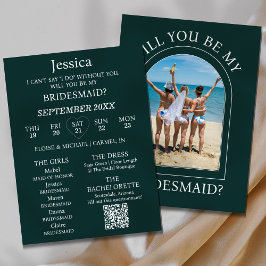 Photo Will You Be My Bridesmaid Proposal Card Kaart