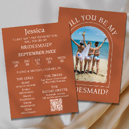 Photo Will You Be My Bridesmaid Proposal Card Kaart