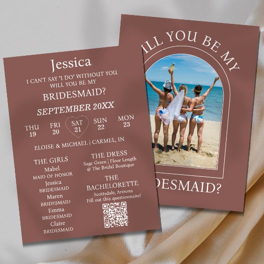Photo Will You Be My Bridesmaid Proposal Card Kaart