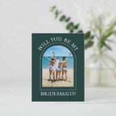 Photo Will You Be My Bridesmaid Proposal Card Kaart (Staand voorkant)