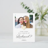 Photo Will You Be My Bridesmaid White Heart Briefkaart (Staand voorkant)