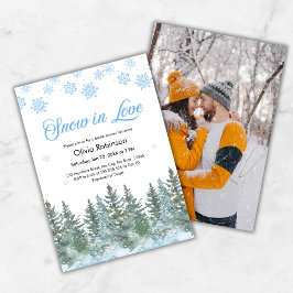 Photo Winter Snow in Love Snowflakes Bridal Shower Kaart