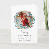 Photo Wreath Family Christmas Card Kaart (Voorkant)
