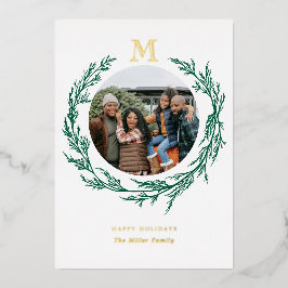 Photo Wreath Monogram  Folie Feestdagenkaart