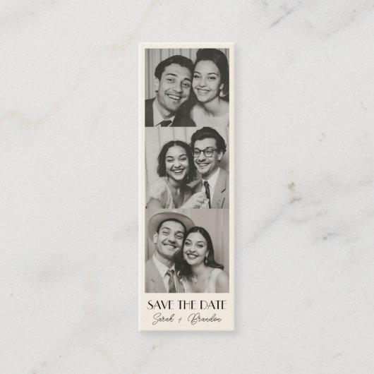 Photobooth Bladwijzer Qrcode De datum opslaan Contactkaartje (Voorkant)