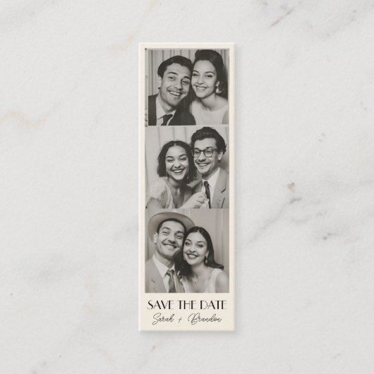 Photobooth Bladwijzer Qrcode De datum opslaan Contactkaartje (Voorkant)