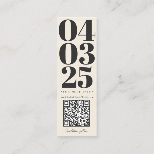 Photobooth Bladwijzer Qrcode De datum opslaan Contactkaartje (Achterkant)