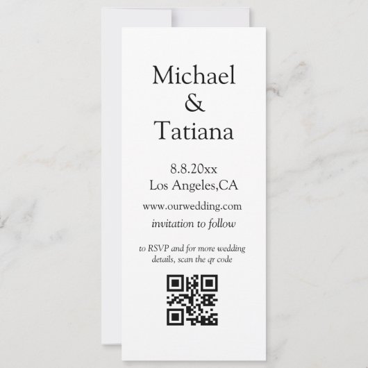 PhotoBooth Modern 3 foto's QR-code De datum opslaa Kaart (Achterkant)