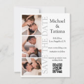 PhotoBooth Modern Script 3 foto's QR-code minimaal Save The Date (Voorkant)
