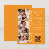 PhotoBooth Modern Script 3 foto's QR-code sinaasap Save The Date (Voorkant / Achterkant)