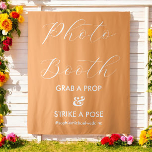 Photobooth Sinaasappel Herfst Trouwbord Banner Wandkleed