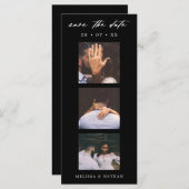 Photobooth Strip Chique Black QR Sla de datum op (Voorkant / Achterkant)