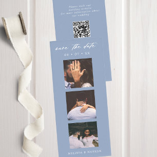 Photobooth Strip QR Blue Wedding Save the Date