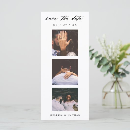 Photobooth Strip QR Code Bruiloft Save the Date (Staand voorkant)