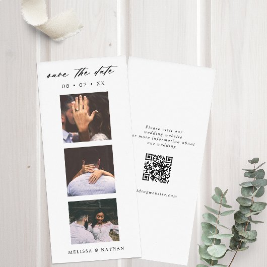 Photobooth Strip QR Code Bruiloft Save the Date