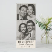  Photobooth Typografie Qrcode Bruiloft Kaart (Staand voorkant)