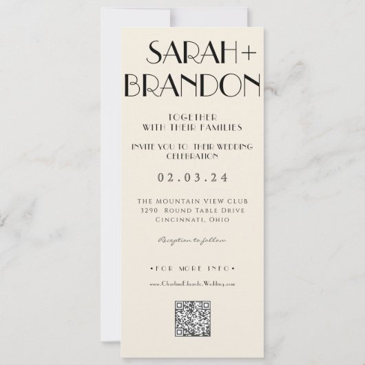  Photobooth Typografie Qrcode Bruiloft Kaart (Achterkant)