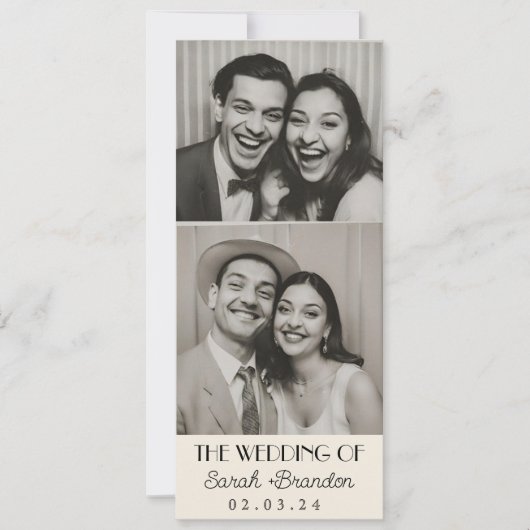  Photobooth Typografie Qrcode Bruiloft Kaart (Voorkant)