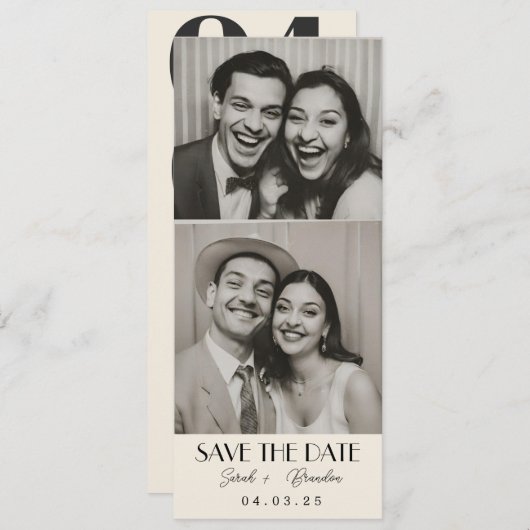 Photobooth Typografie Qrcode Sla de datum op Kaart (Voorkant / Achterkant)