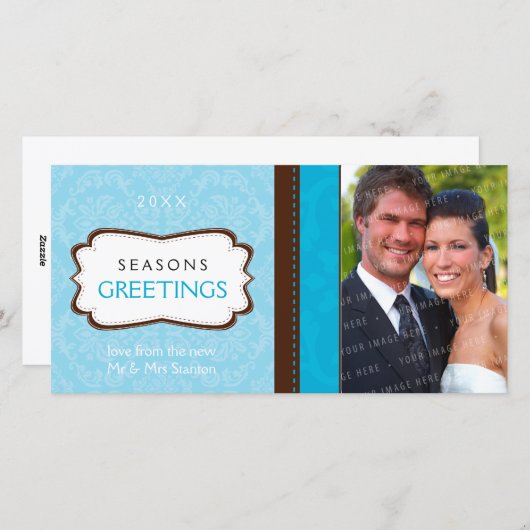 PHOTOCARD: divinely damask L4 Feestdagenkaart (Voorkant / Achterkant)