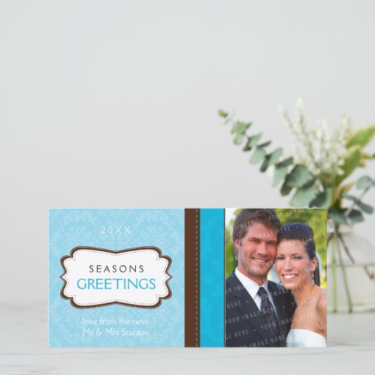 PHOTOCARD: divinely damask L4 Feestdagenkaart (Staand voorkant)