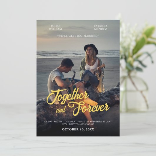 Photogenic wedding kaart (Staand voorkant)