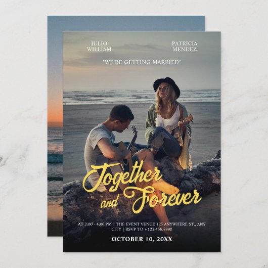 Photogenic wedding  kaart (Voorkant / Achterkant)