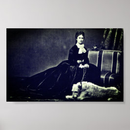 Photograph Empress Elisabeth of Austria with dog Poster