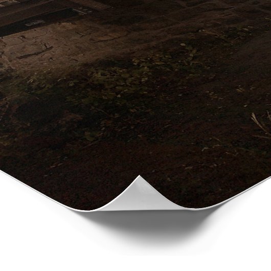 Photograph of an old, rusty iron truss bridge  poster (Hoek)