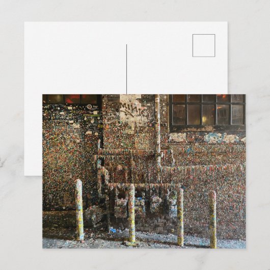 Photograph of the infamous Seattle gum wall Briefkaart (Voorkant / Achterkant)