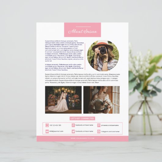 Photographer About Me Page Template (Staand voorkant)