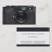 Photographer black Camera Business card Visitekaartje (Voorkant / Achterkant)