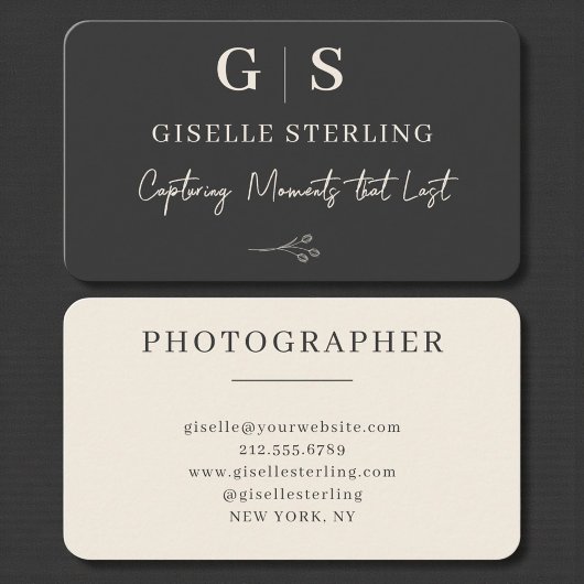 Photographer Black Professional Visitekaartje