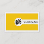 Photographer camera and QR code yellow Visitekaartje (Voorkant)