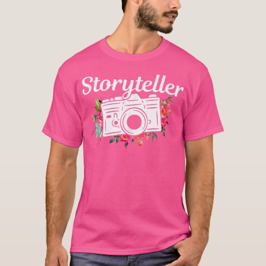 Photographer Gift Storyteller Flowers Camera Photo T-shirt (Voorkant)